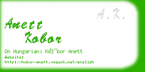 anett kobor business card